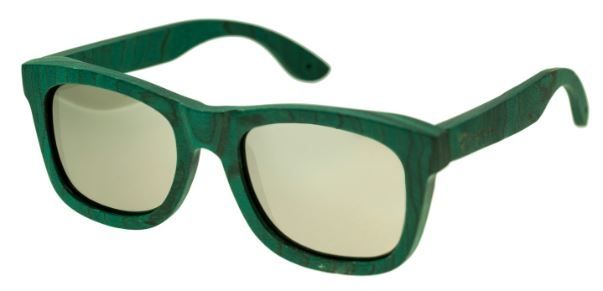 Spectrum Hamilton Wood Sunglasses Teal Frame Silver Lens Teal/Silver One Size - Spectrum