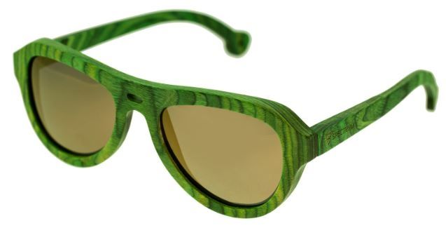 Spectrum Morrison Wood Sunglasses Green Frame Gold Lens Green/Gold One Size - Spectrum