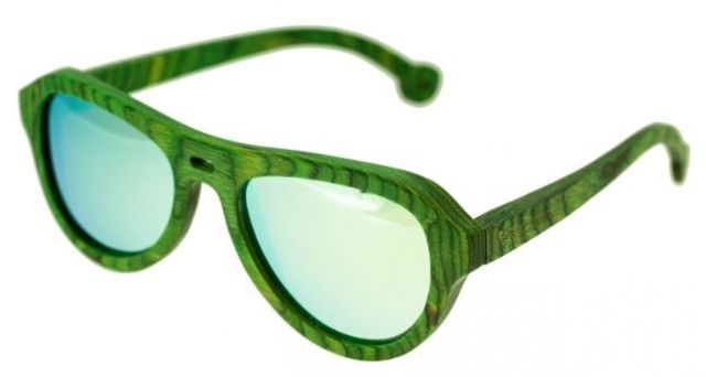 Spectrum Morrison Wood Sunglasses Green Frame Green Lens Green/Green One Size - Spectrum