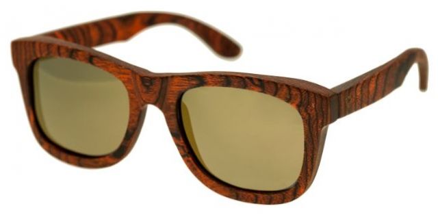 Spectrum Peralta Wood Sunglasses Orange Frame Gold Lens Orange/Gold One Size - Spectrum
