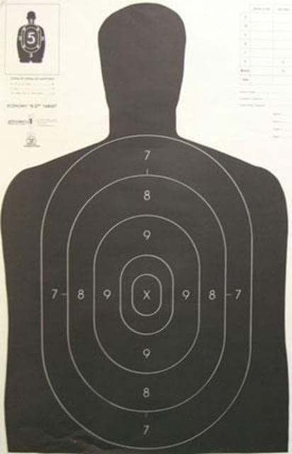 Speedwell Targets Official NRA Police Qualification Silhouette Police Silhouette - Black - 200/Pack B 27 - Speedwell Targets
