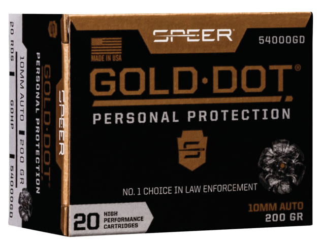 er Gold Dot 10mm Auto 200 Grain Hollow Point Centerfire Pistol 20 Rounds Ammo
