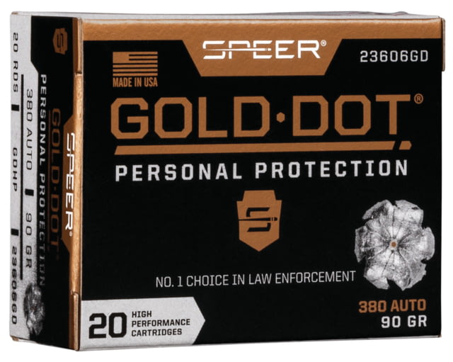 er Gold Dot .380 ACP 90 Grain Hollow Point Centerfire Pistol 20 Rounds Ammo