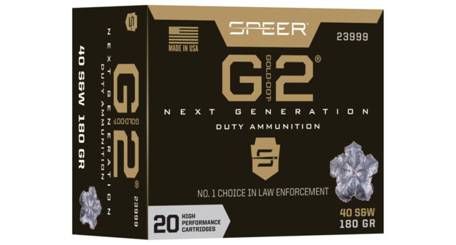 er Gold Dot .40 S&W 180 Grain G2 Centerfire Pistol 20 Rounds Ammo