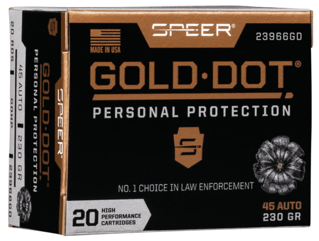 er Gold Dot .45 ACP 230 Grain Gold Dot Hollow Point Centerfire Pistol 20 Rounds Ammo