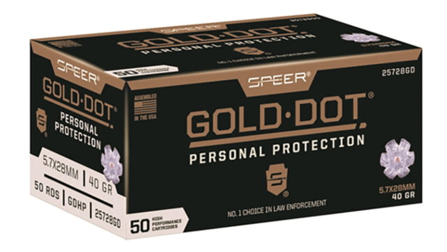 er Gold Dot 5.7x28mm 40 Grain Hollow Point Centerfire Pistol 50 Rounds Ammo
