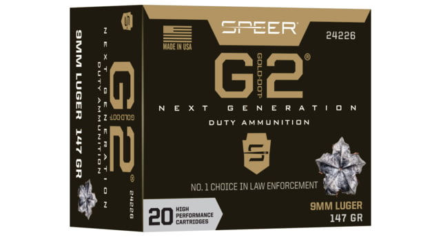 Speer Gold Dot 9 mm Luger 147 Grain Gold Dot G2 Centerfire Pistol Ammo 20 Rounds