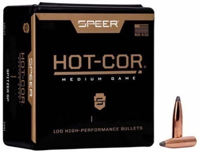 Speer Hot-Cor .243 Rifle Bullet 90 Grain Spitzer Soft Point 100 Bullets - Speer