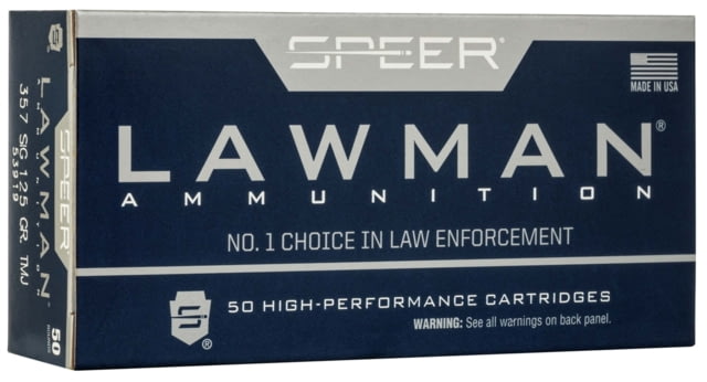 er Lawman Training .357 SIG 125 Grain Total Metal Jacket Centerfire Pistol 50 Rounds Ammo