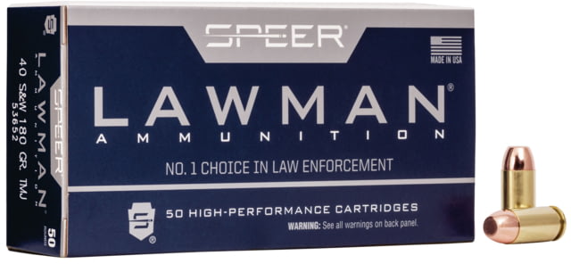 er Lawman Training .40 S&W 180 Grain Total Metal Jacket Centerfire Pistol 50 Rounds Ammo