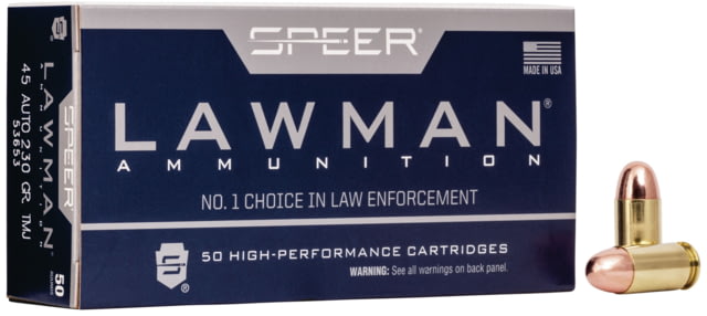 er Lawman Training .45 ACP 230 Grain Total Metal Jacket Centerfire Pistol 50 Rounds Ammo
