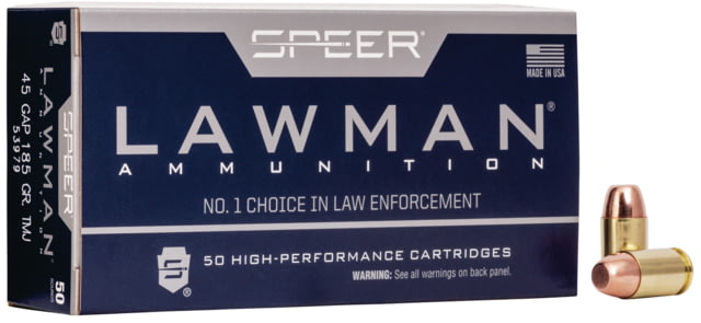 er Lawman Training .45 GAP 185 Grain Total Metal Jacket Centerfire Pistol 50 Rounds Ammo
