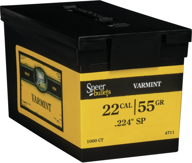 Speer Speer Varmint Soft Point Bullet .224 55 Grain Jacketed Soft Point Rifle Bullet 1000 - $162.49 at Optics Planet