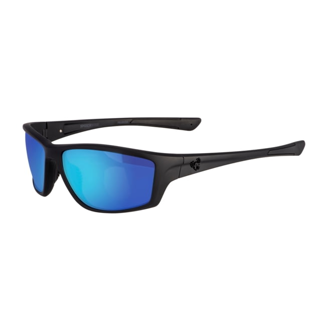 Spiderwire SPW008 Sunglasses Black Frame Blue Mirror Grey Base Lens SPW008 BLKSMKBLU - Spiderwire