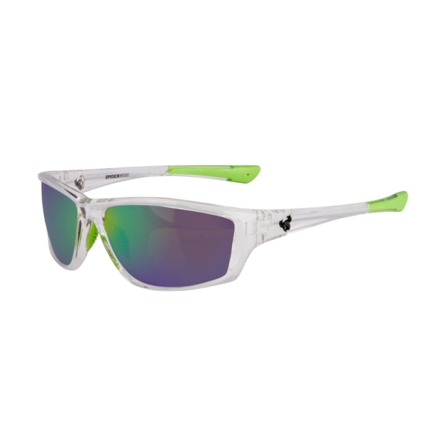 Spiderwire SPW008 Sunglasses Crystal Clear Frame Green Mirror Copper Base Lens SPW008 CLRCOPGRN - Spiderwire