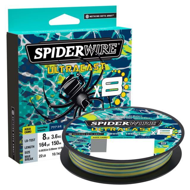 Spiderwire Ultracast Braid Superline 0.005in/0.12mm 15lb/6.8kg 328yd/300m 6lb Aqua Camo