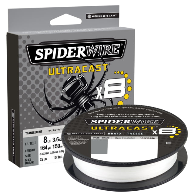 Spiderwire Ultracast Braid Superline 0.013in/0.33mm 65lb/29.4kg 164yd/150m 17lb Invisibraid-Translucent