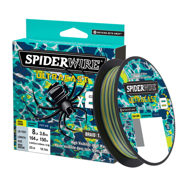 Spiderwire Ultracast Braid Superline 30lb test 2187yd Aqua Camo Boxed