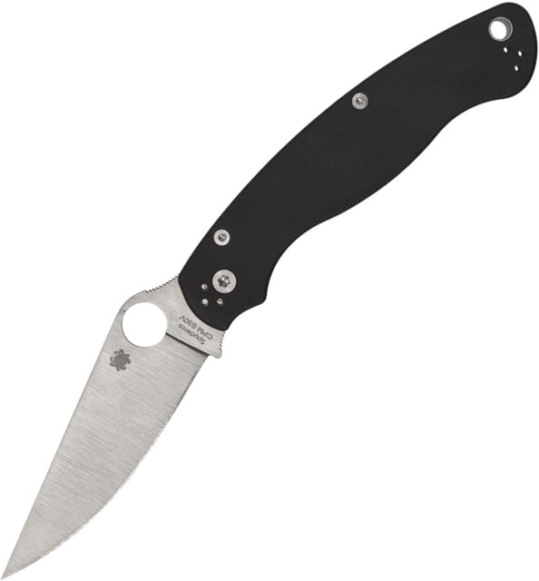 Spyderco Military 2 Folding Knife by Sal Glesser 4in CPM S30V Plain Stonewashed Drop Point Blade Black Textured G10 Handle Includes Pocket Clip