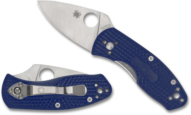 Spyderco Blue CPM S35VN Ambitious Lightweight Folding Knives 2.31in CPM S35VN Plain Blade Blue FRN Handle - Spyderco