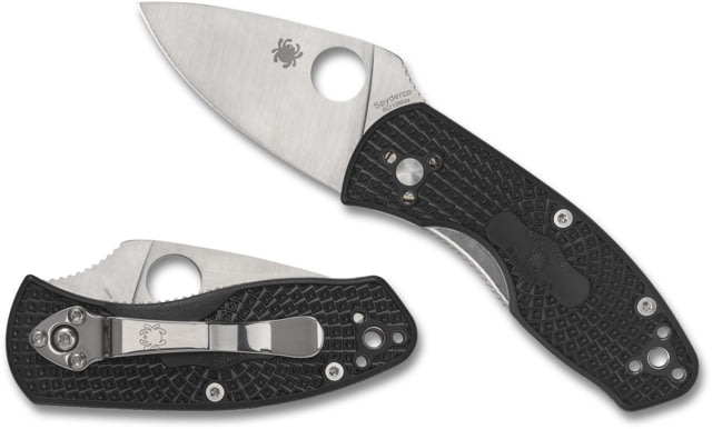 Spyderco Ambitious Lightweight Folding Knives 2.43in 8Cr13MoV Serrated Blade Black FRN Handle - Spyderco