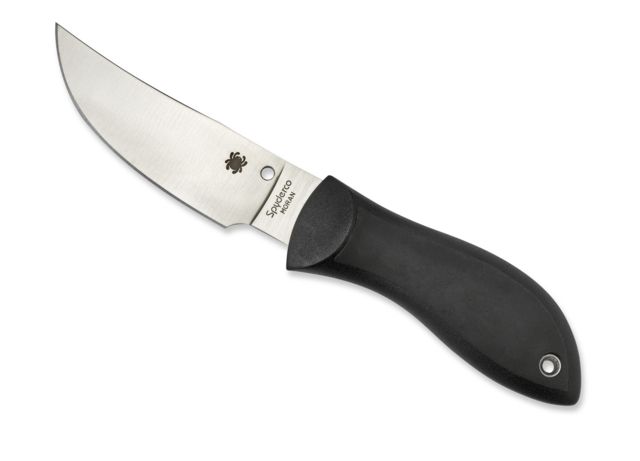 Spyderco Bill Moran Fine Edge Fixed Blade Knife Black FRN Handle Kraton Inlay Upswept - Spyderco