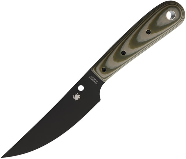 Spyderco Bow River OD Green Blk Bld Knife 4.25" black coated 8Cr13MoV stainless blade Tan and OD green G10 handle - Spyderco