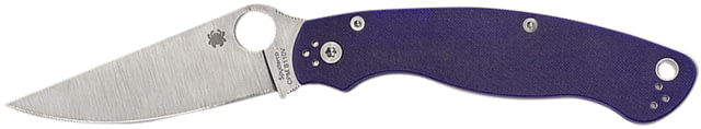 Spyderco Military 2 Folding Knife by Sal Glesser 4in CPM S110V Satin Plain Blade Blue G10 Handle