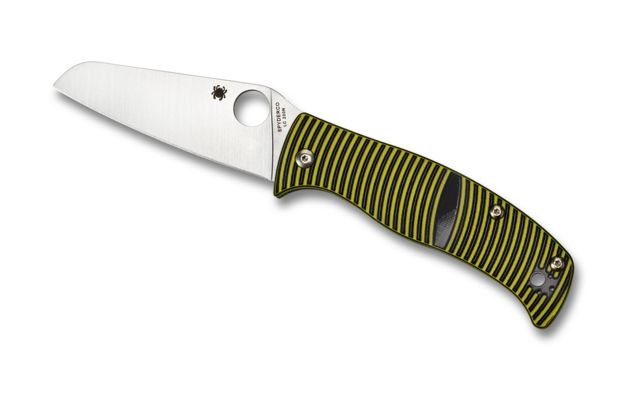 Spyderco Caribbean Folding Knife 3.7in LC200N Spyder Drop Point Blade G-10 Black/Yellow Handle