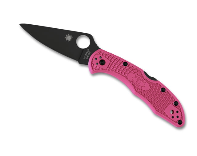 Spyderco Delica 4 Folding Knife 2.88in CPM S30V Steel Leaf Blade Full-Flat Grind PlainEdge Black DLC Finish FRN Pink Handle