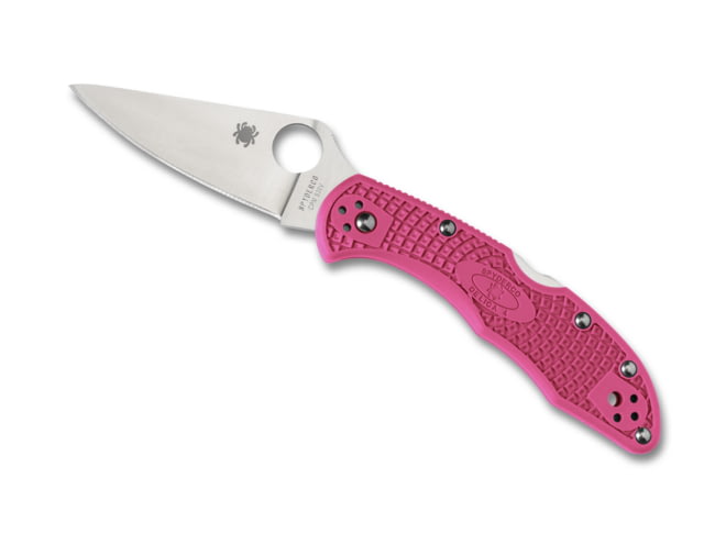 Spyderco Delica 4 Folding Knife 2.88in CPM S30V Steel Leaf Blade PlainEdge FRN Pink Handle - Spyderco