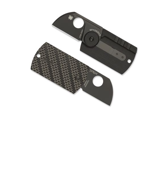 Spyderco Dog Tag Folder Carbon Fiber Plain Edge Folding Knife Carbon Fiber/G-10 Steel Black Blade
