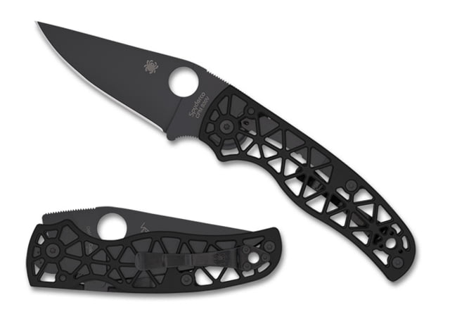 Spyderco Edgerati Folding Knives 3.57in CPM S30V Aluminum DLC Edge Black - Spyderco