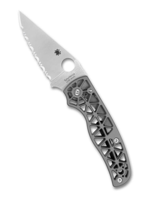 Spyderco Edgerati Folding Knife 3.57in CPM S30V Satin Clip Point Aluminum Silver Handle - Spyderco