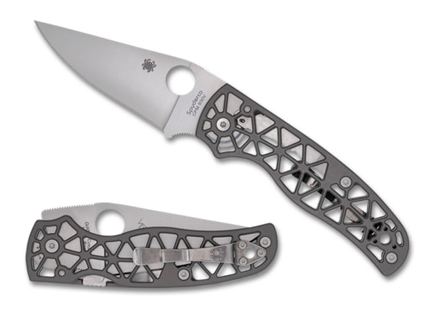 Spyderco Edgerati Folding Knives 3.57in CPM S30V Aluminum Satin Edge Aluminum - Spyderco