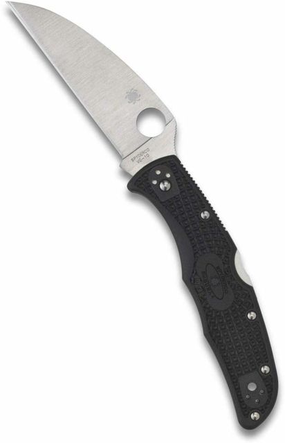 Spyderco Endura 4 Folding Knife 3.8in VG-10 Flat Ground Wharncliffe Plainedge FRN Black Handle