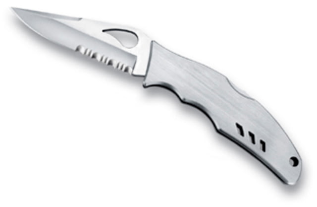 Byrd Flight Stainless Steel Blade Silver Handle Fine Edge Folding Knife - Byrd