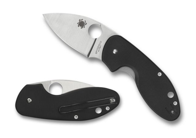 Spyderco Insistent Plain Edge Folding Knife 2.48in G-10 Tip-Up Black - Spyderco