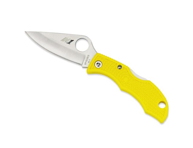 Spyderco Ladybug 3 Salt Folding Knife 1.9in H-1 FE Clip Point Blade FRN Yellow Handle