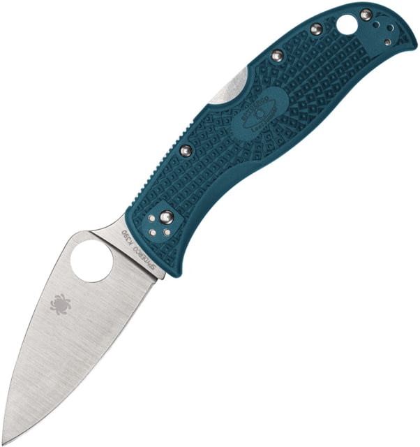 Spyderco Leafjumper Lightweight K390 Folding Knife 3.07in K390 Steel FRN Handle PlainEdge Blue - Spyderco