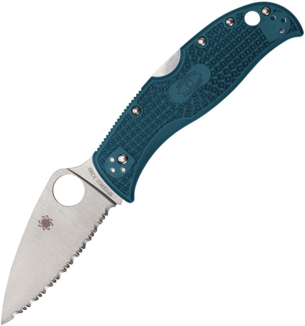 Spyderco Leafjumper Lightweight Folding Knife 3.09in K390 Steel Leaf Blade SpyderEdge FRN Blue Handle