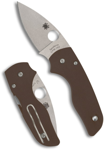 Spyderco Lil' Native Sprint Folding Knife 2.42in CPM 15V Leaf Blade G-10 Brown Handle - Spyderco