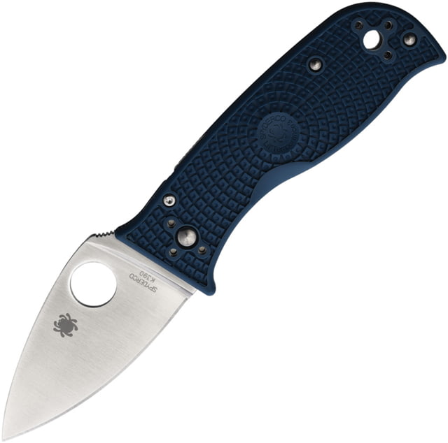 Spyderco Lil' Temperance Compression Folding Knife 4.38in Closed 3in Satin K390 Tool Steel Blade Teal Bi-Directional Texture FRN Handle - Spyderco