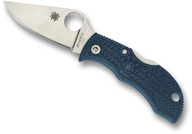 Spyderco Manbug Folding Knife 1.97in K390 Steel Leaf Blade FRN Blue Handle