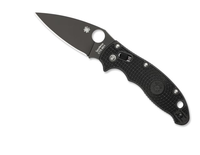 Spyderco Manix 2 Lightweight Folding Knife 3.39in Plain Edge CTS BD1 Drop Point Black Blade FRCP Black Handle
