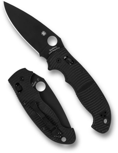 Spyderco Manix 2 XL Salt Black G-10 CPM Magnacut Black 3.85in Blade Folding Knife DLC Finish Black Black G-10 Handle - Spyderco