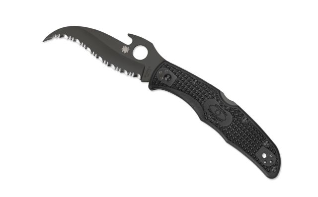 Spyderco Matriarch 2 Lightweight Emerson Opener SpyderEdge Folding Knife Black Blade 3.58in VG-10 Spyder Blade FRN Black Handle