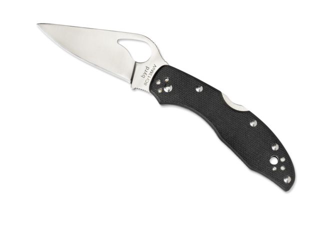 Spyderco Meadowlark 2 Folding Knife 73 mm Plain Silver Blade G-10 Black Handle - Byrd