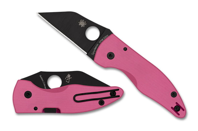 Spyderco MicroJimbo Folding Knife 2.45in CPM S30V Wharncliffe G-10 Pink Handle