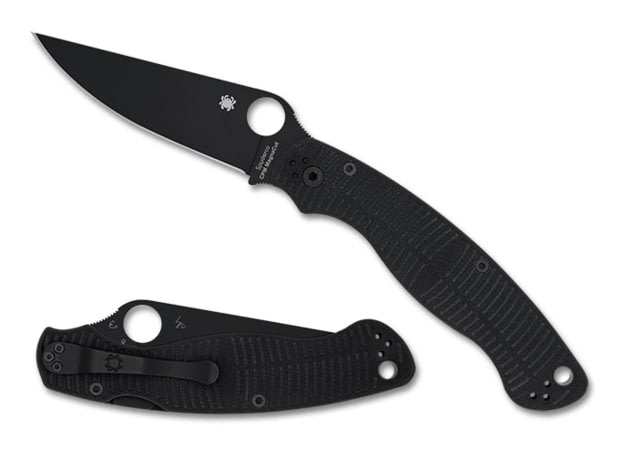 Spyderco Military 2 Folding Knife by Sal Glesser 4in CPM MagnaCut Modified Clip DLC G-10 Black Handle